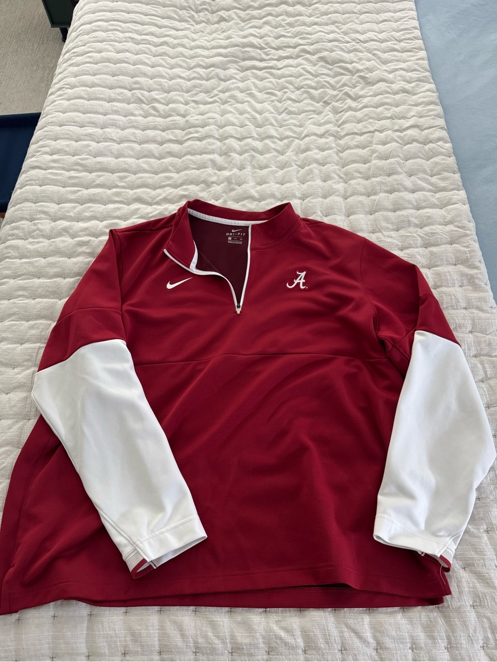 Nike Crimson and White 1/4 Zip Alabama Pullover